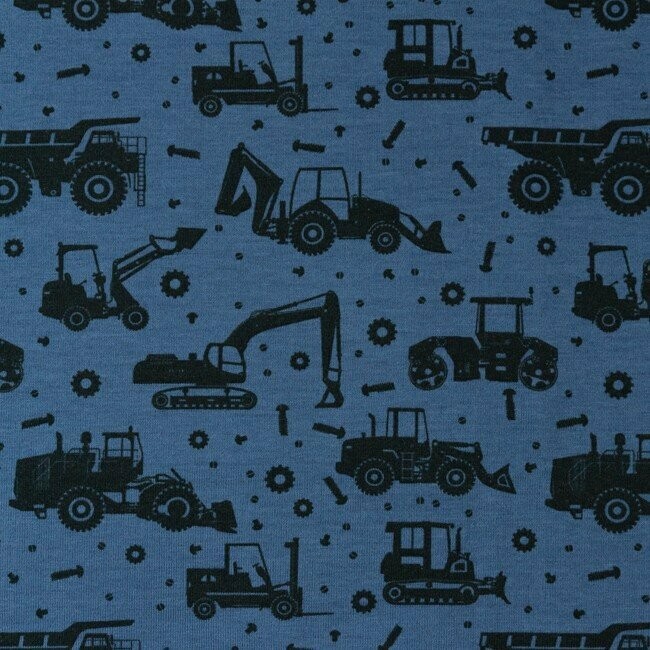 Jersey - Bagger Kran Baufahrzeuge blau schwarz