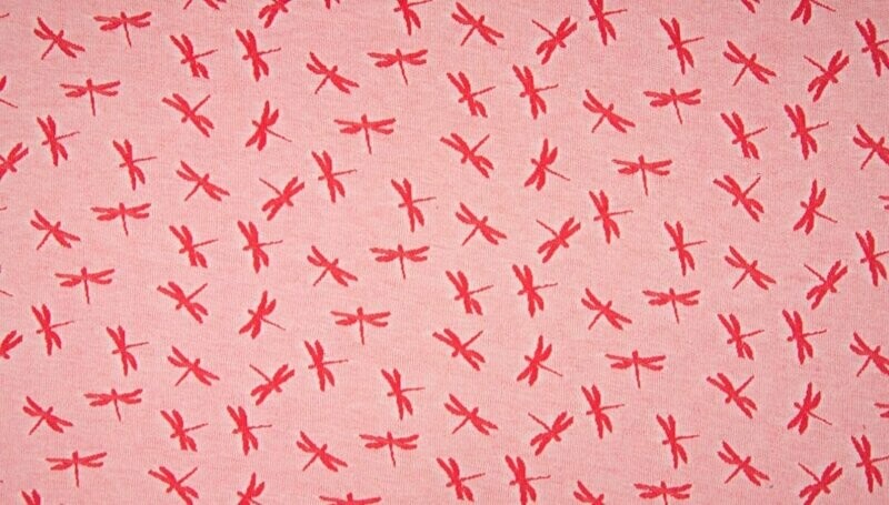 Jacquard Jersey - Libellen Rot