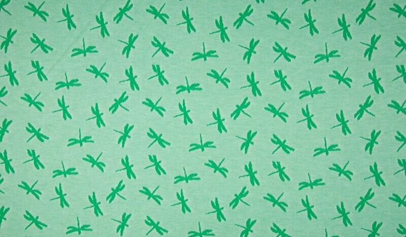 Jacquard Jersey - Libellen Grün
