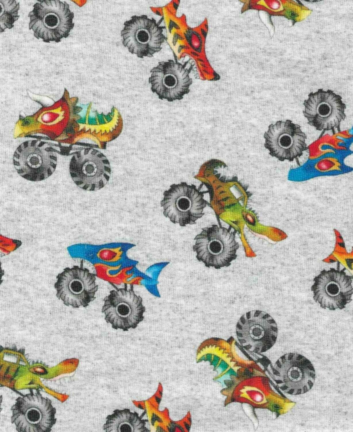 French Terry - Monstertrucks Auto Trucks Dino