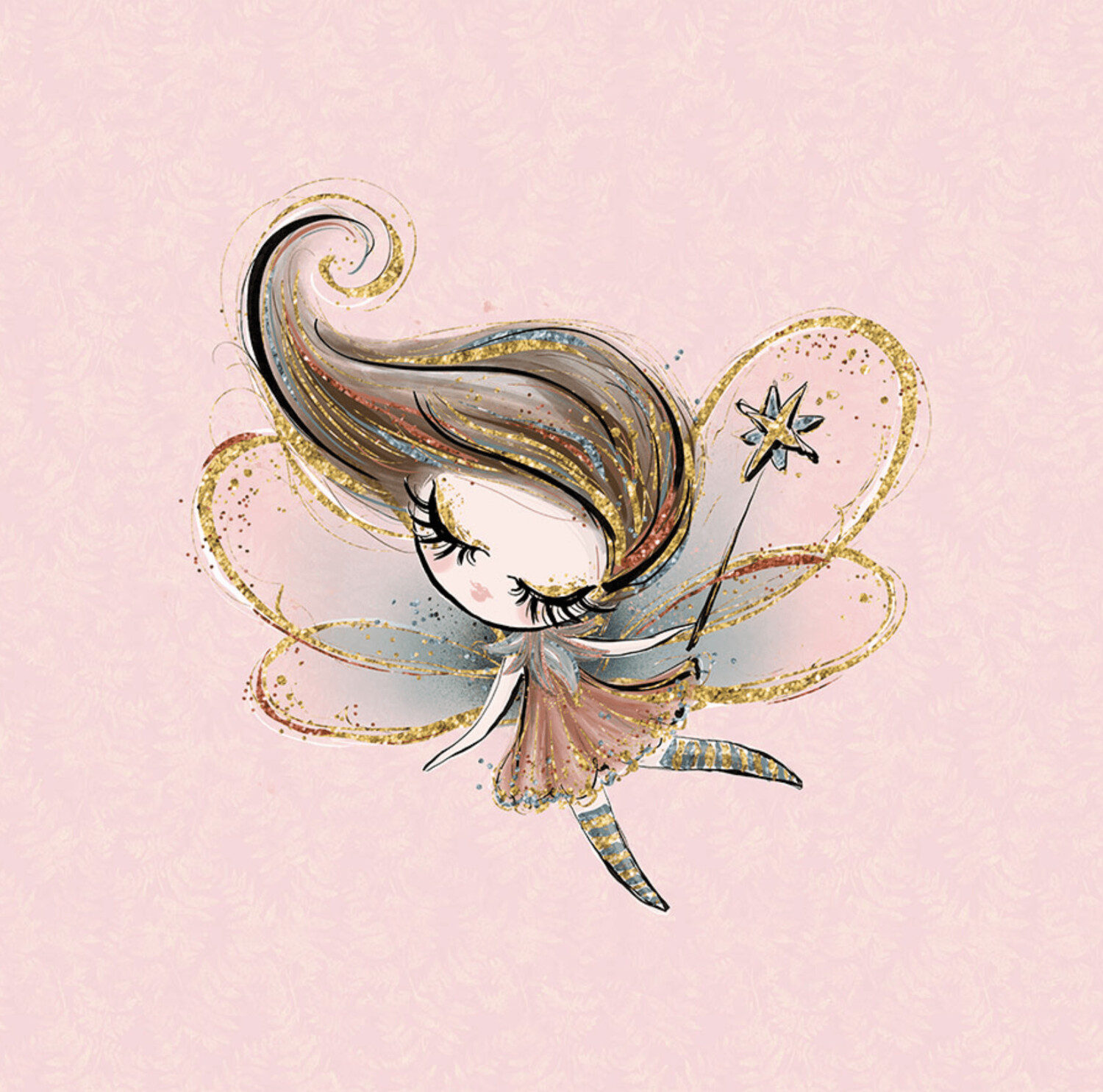 French Terry Panel - Fee Rosa Gold
