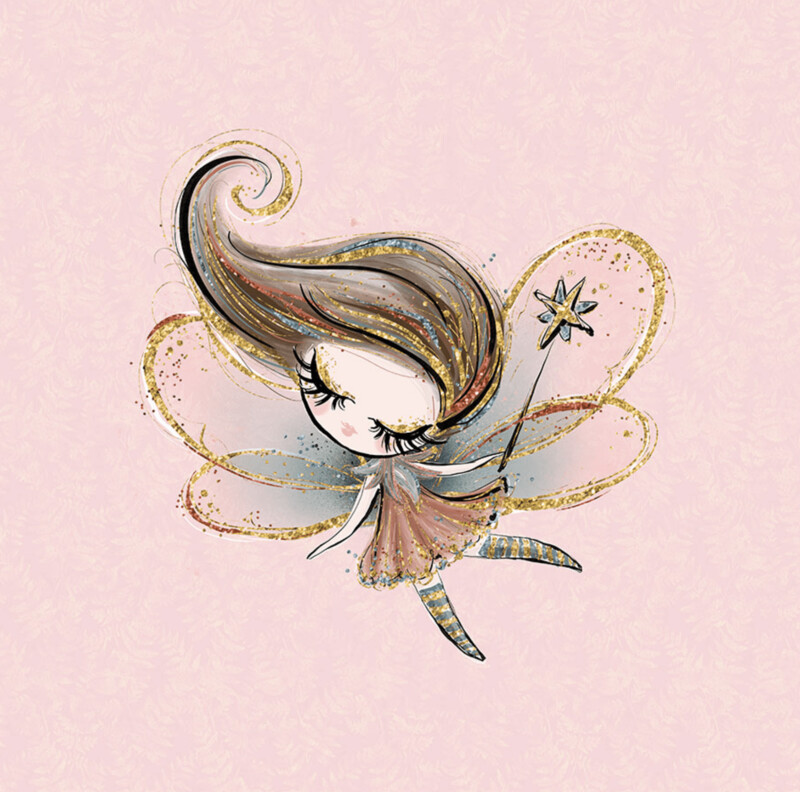 French Terry Panel - Fee Rosa Gold