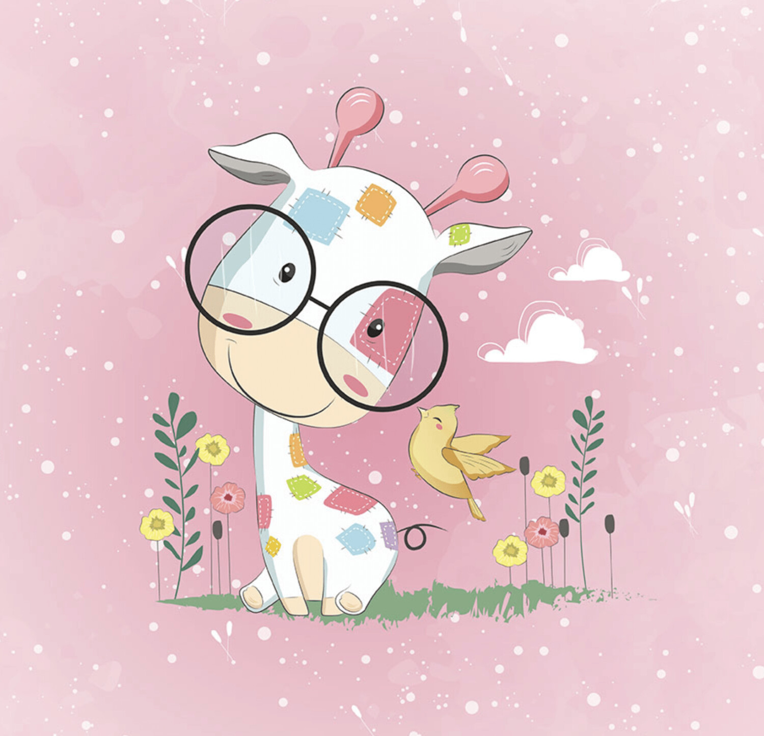 French Terry Panel - Giraffe Brille