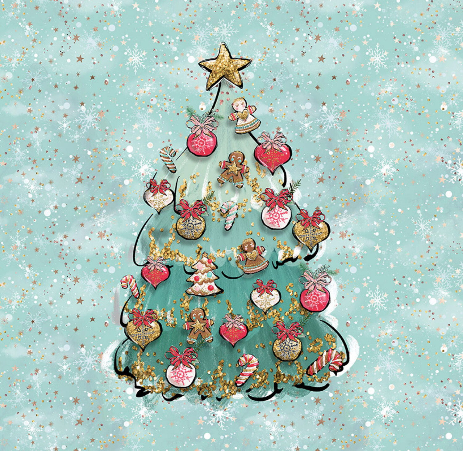 French Terry Panel - Weihnachtsbaum Lebkuchenmann