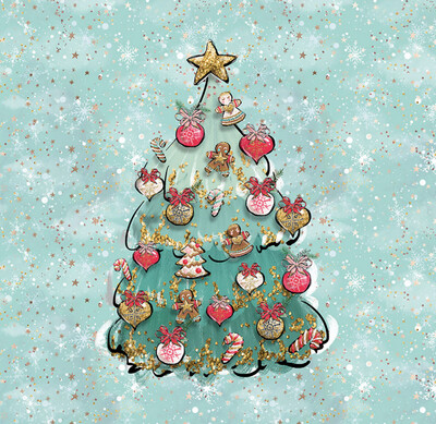French Terry Panel - Weihnachtsbaum Lebkuchenmann