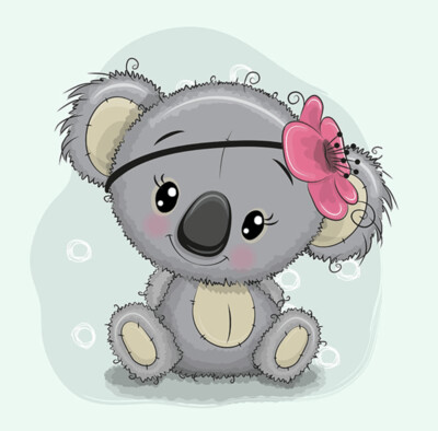 French Terry Panel - Koala Blume