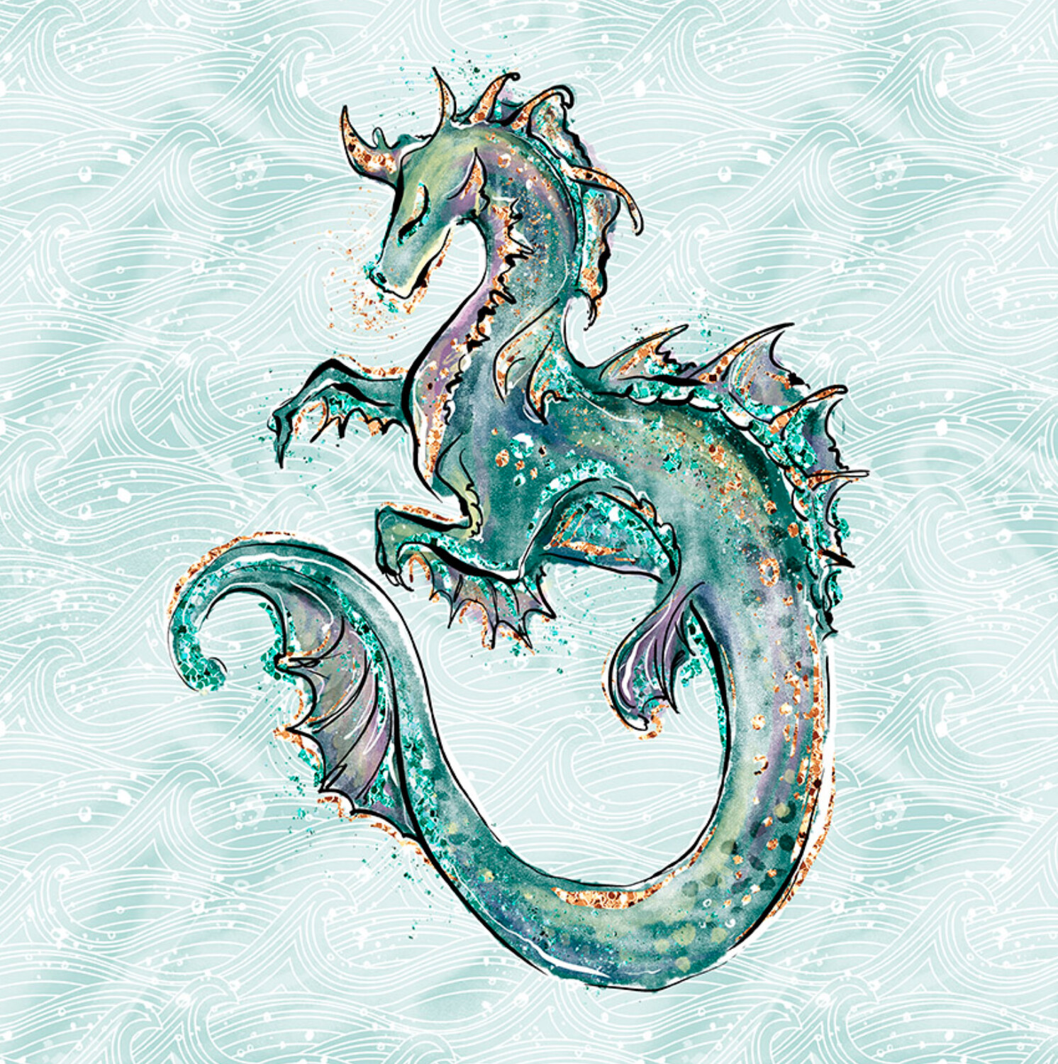 French Terry Panel - Drache