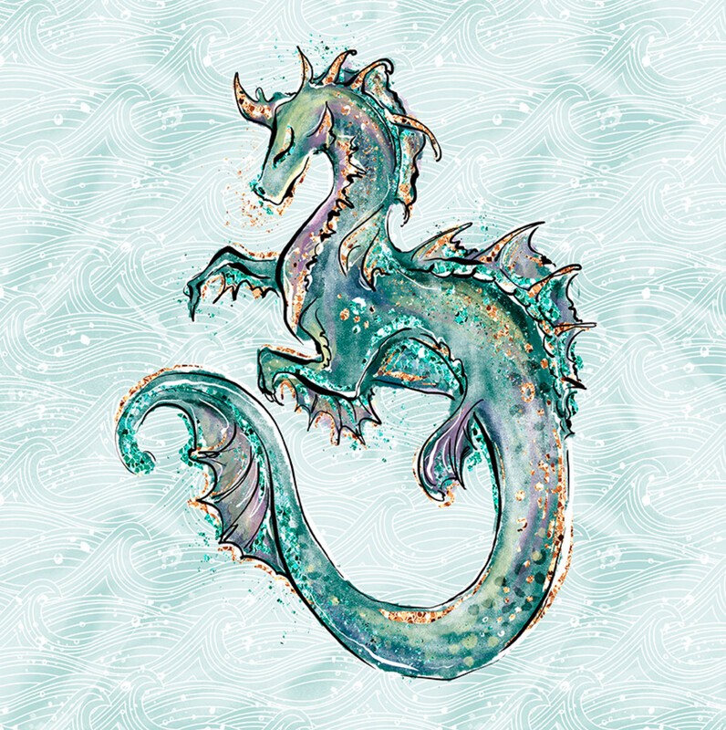 French Terry Panel - Drache