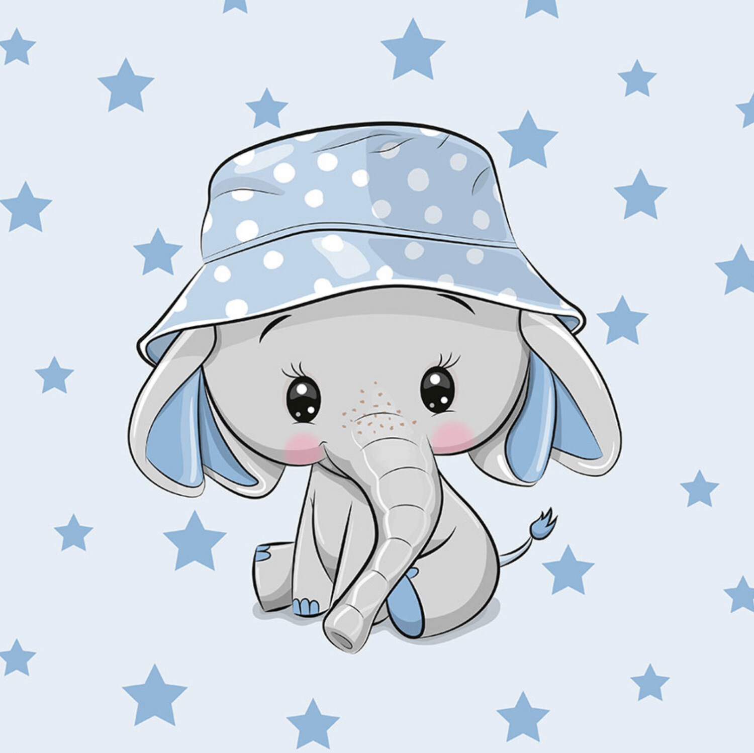 French Terry Panel - Elefant Sterne