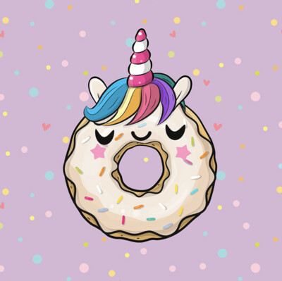 French Terry Panel - Donut Einhorn