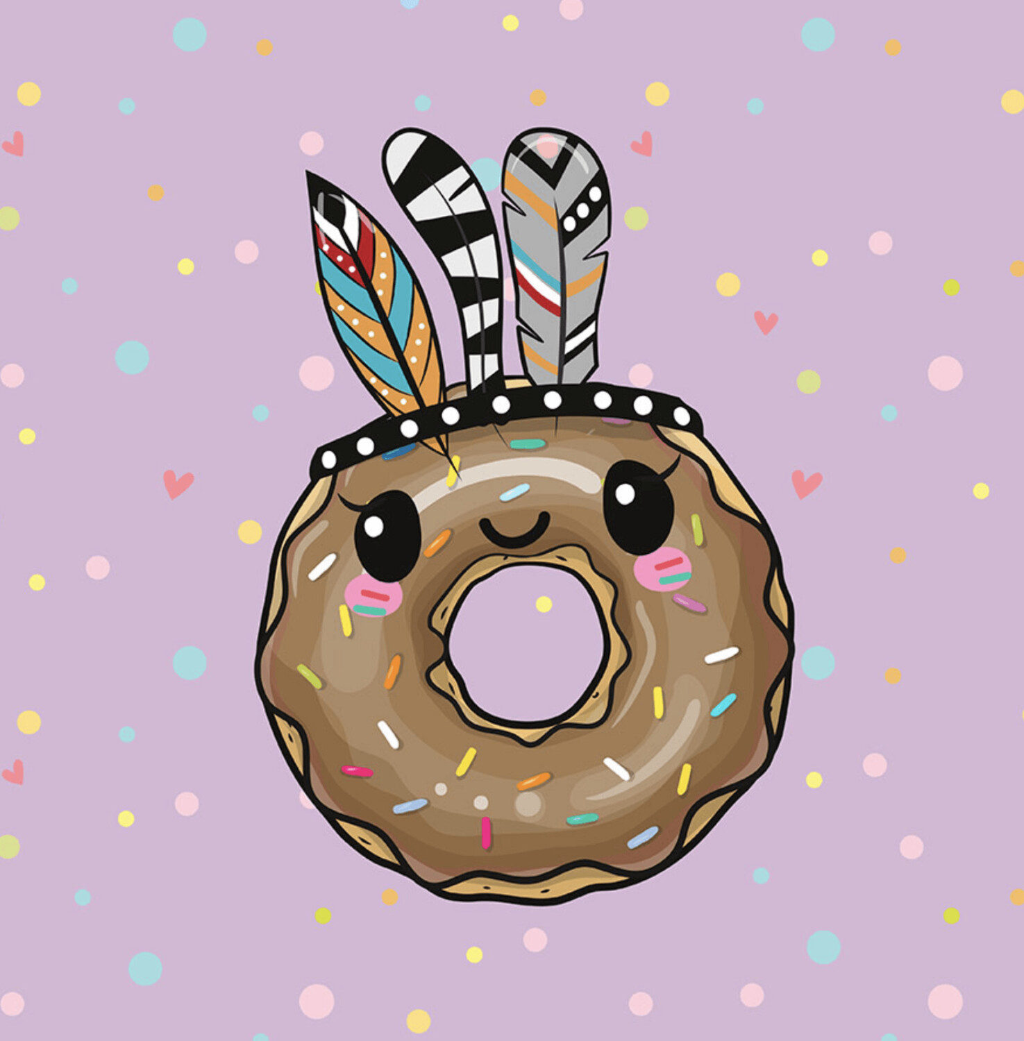 French Terry Panel - Donut Indianer