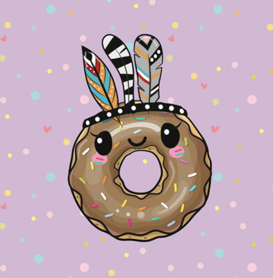 French Terry Panel - Donut Indianer