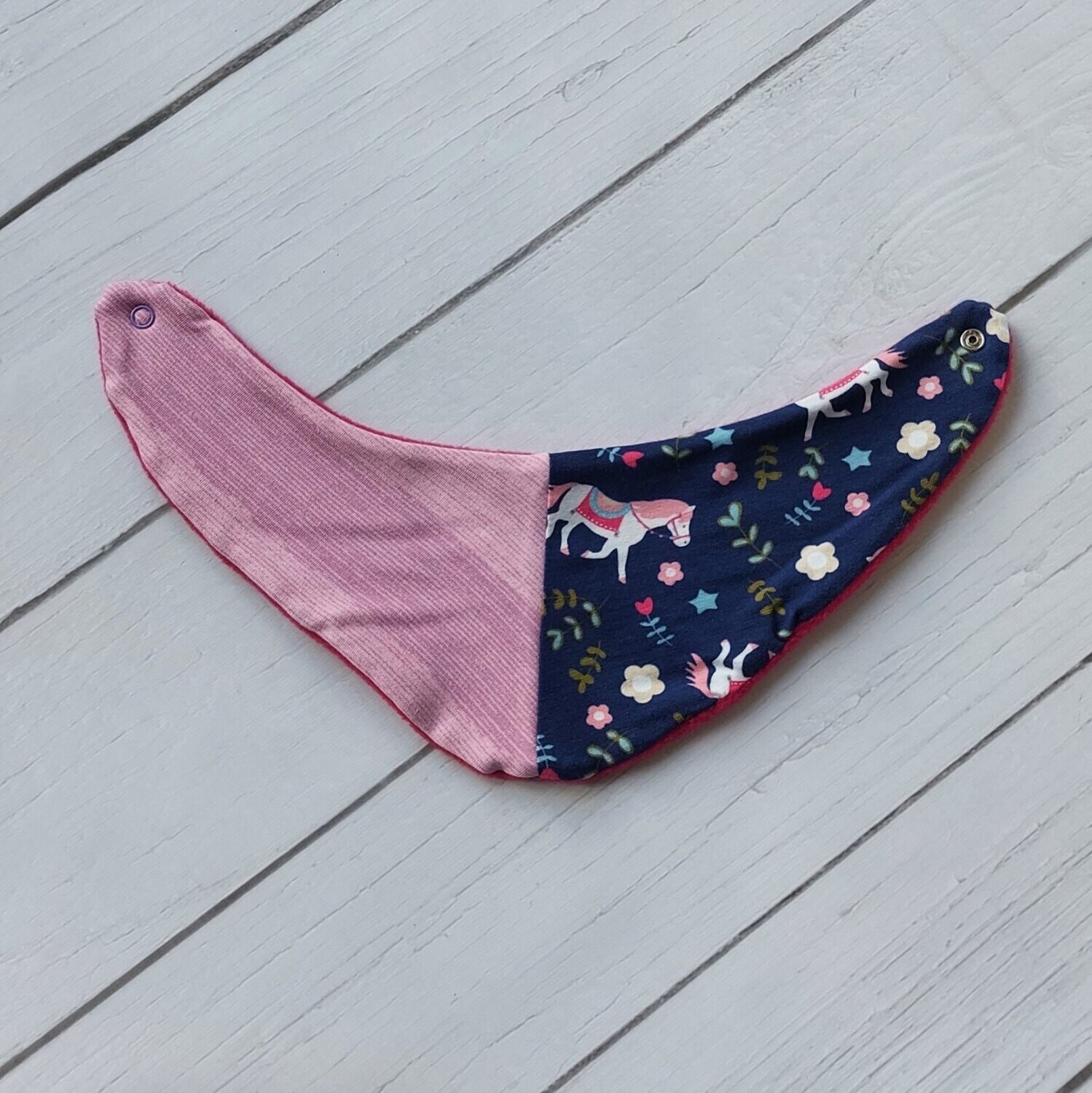 Halstuch - Pferd Pony Streifen Navy Rosa