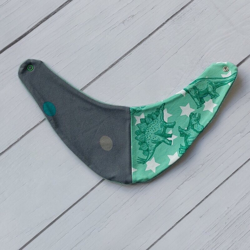 Halstuch - Dinosaurier Sterne MInt Grau Halstuch - Dinosaurier Sterne MInt Grau