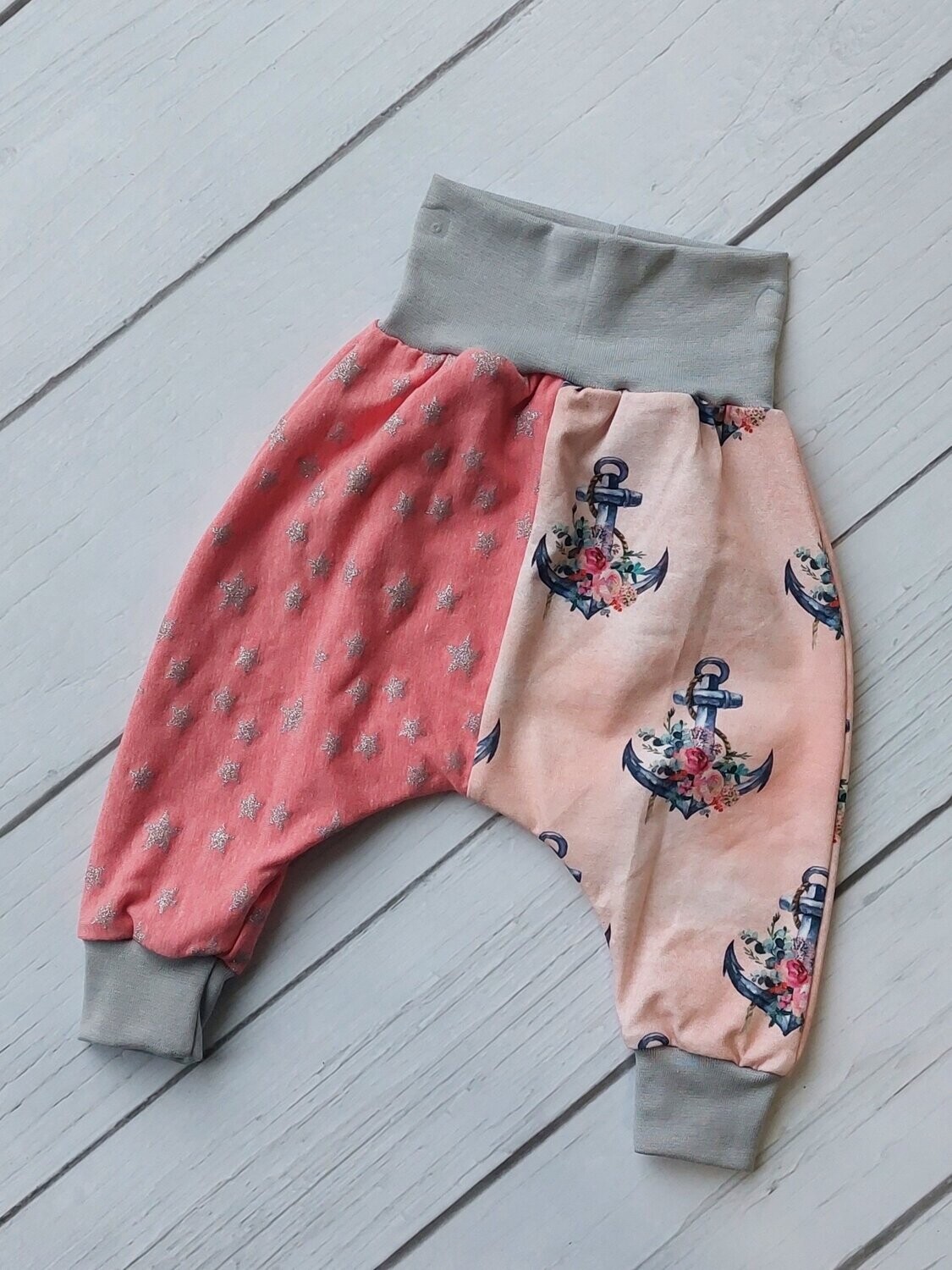 Pumphose 62/68 - Anker Rosen Sterne Glitzer
