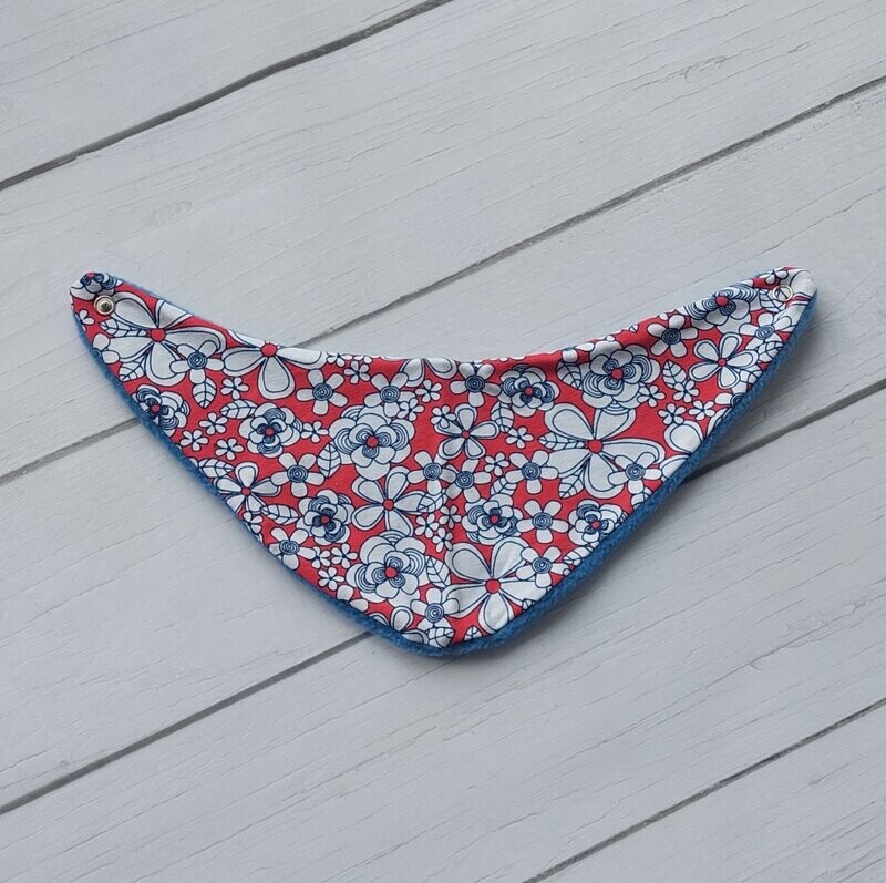 Halstuch - Blumen Rot Blau