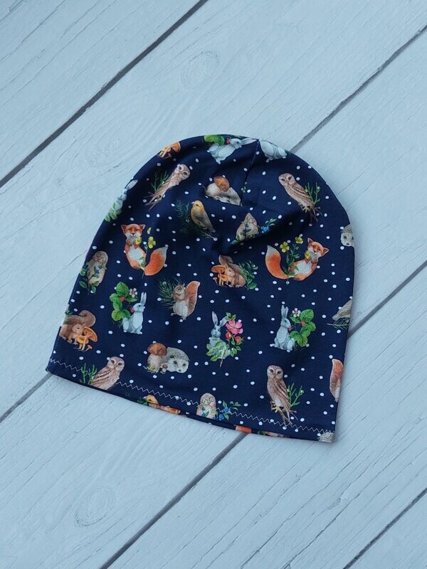 Leichte Beanie KU 40/44 - Waldtiere Punkte Leichte Beanie KU 40/44 - Waldtiere Punkte