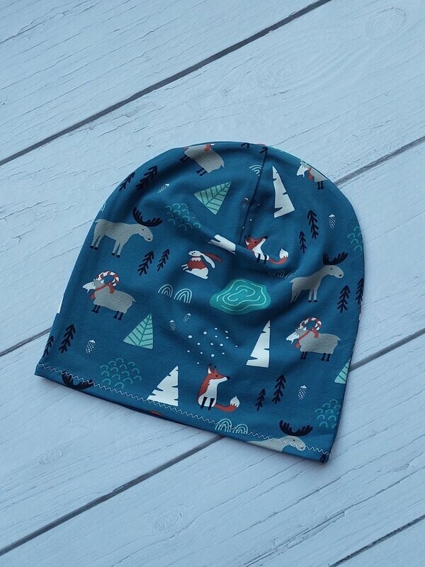 Leichte Beanie KU 46/48 - Waldtiere