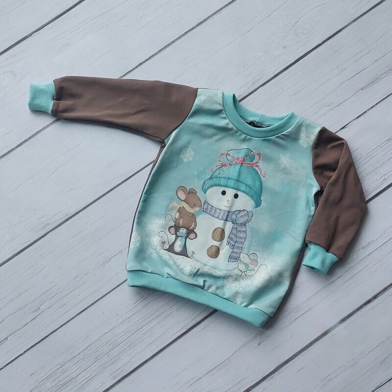 Langarmshirt - Maus mit Schneemann Langarmshirt - Maus mit Schneemann