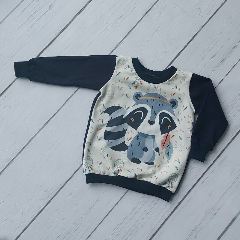 Langarmshirt - Waschbär Indianer