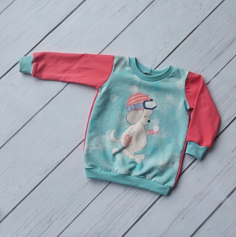 Langarmshirt - Hund mit Schneeflocken Langarmshirt - Hund mit Schneeflocken