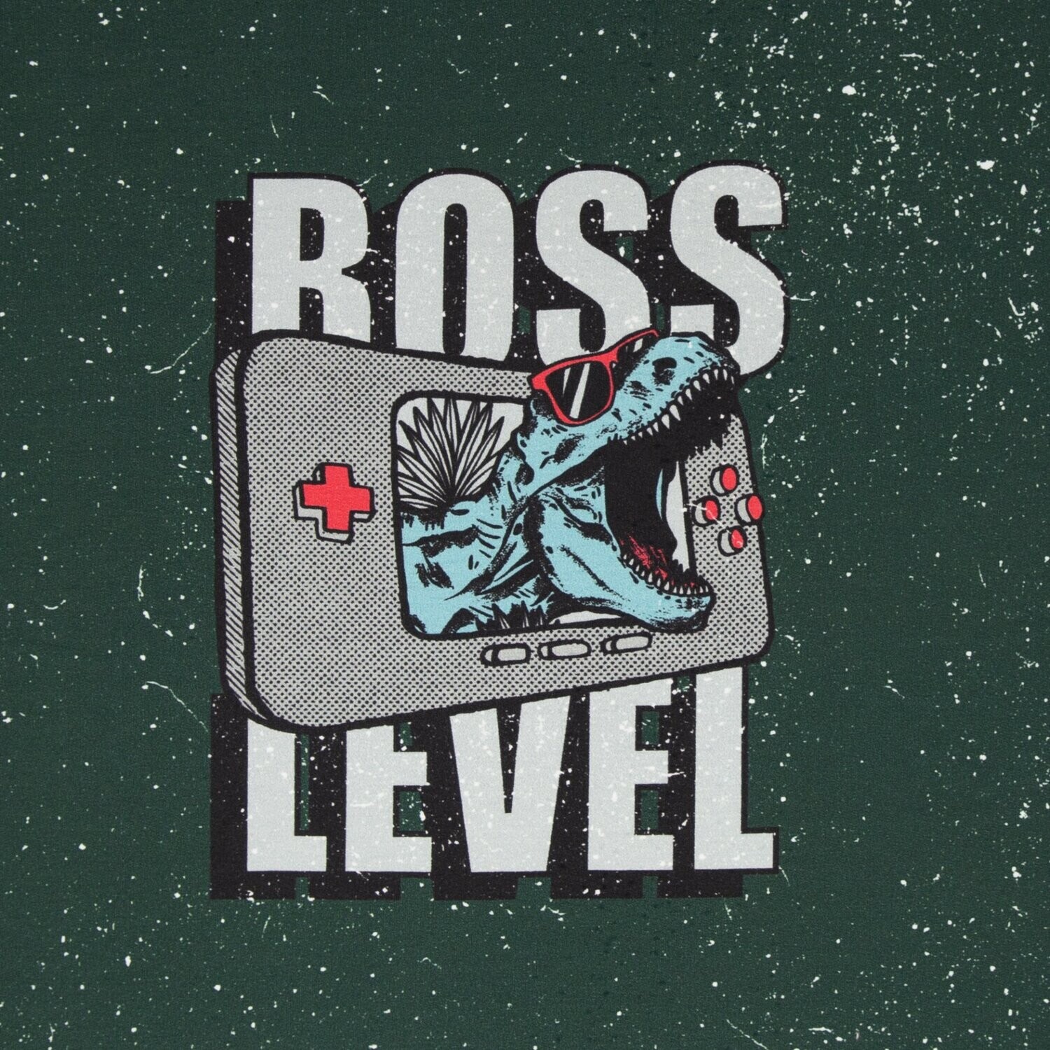 French Terry Panel Swafing - Boss Level T-Rex Dino
