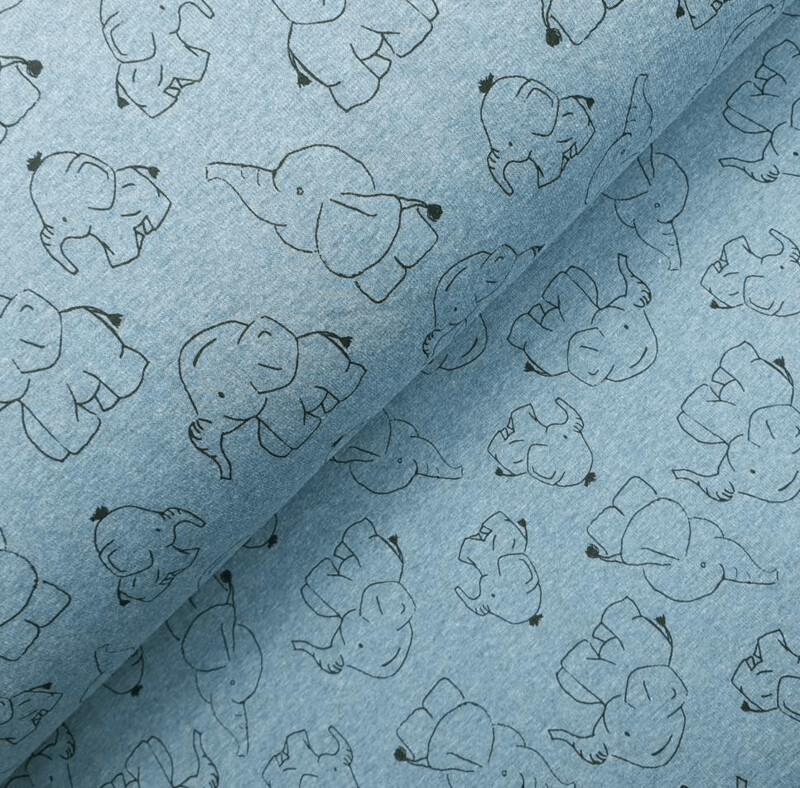Alpenfleece - Elefant Melange Blau Alpenfleece - Elefant Melange Blau