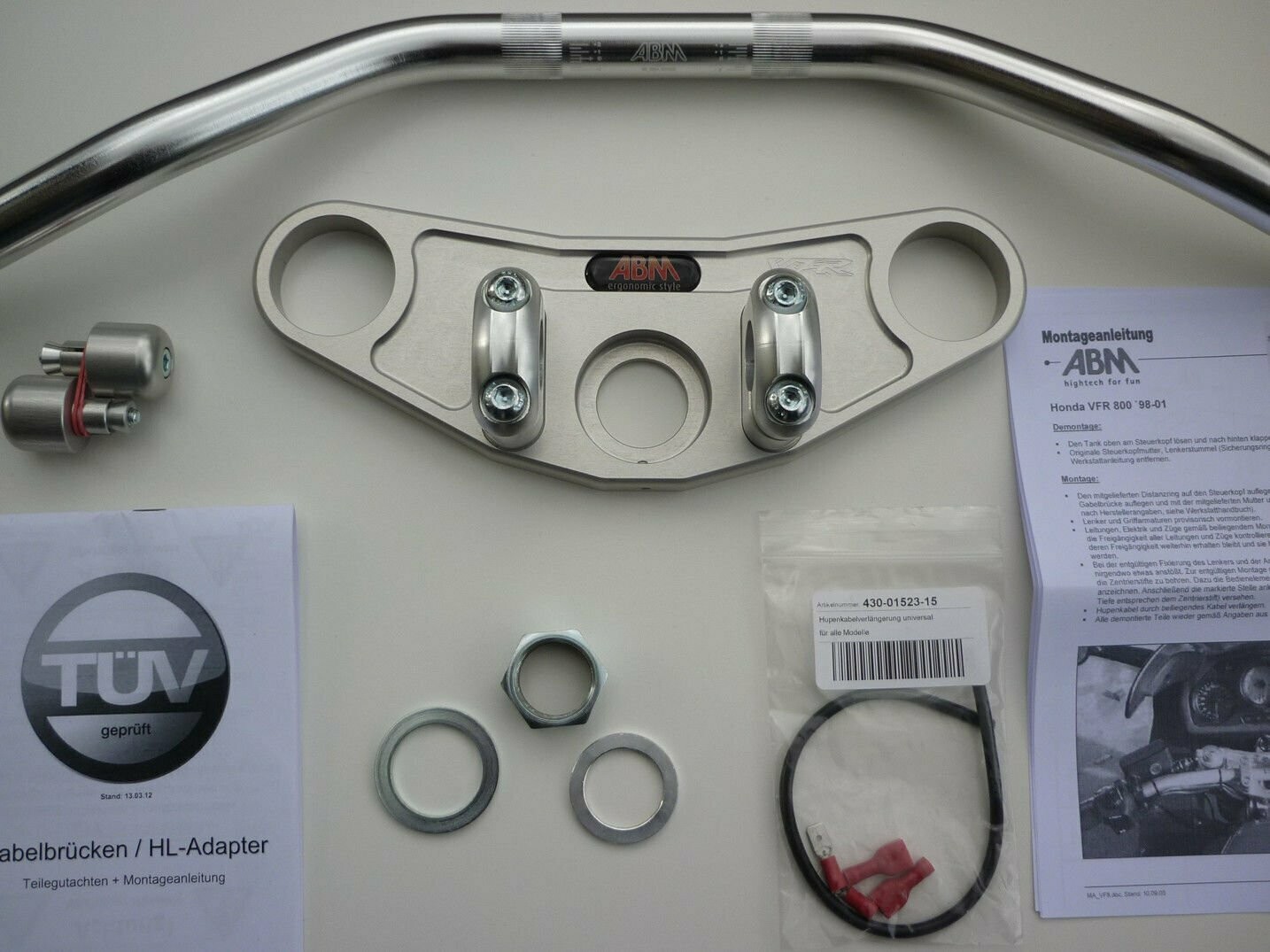 ABM Superbike Lenker Umbau Kit Honda VFR 800 Typ RC46 Baujahr 2002-2013
