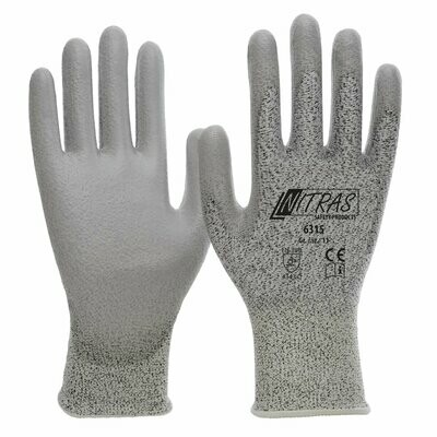 NITRAS D.-Handschuhe, PU, grau-grau. VE = 10 Stück