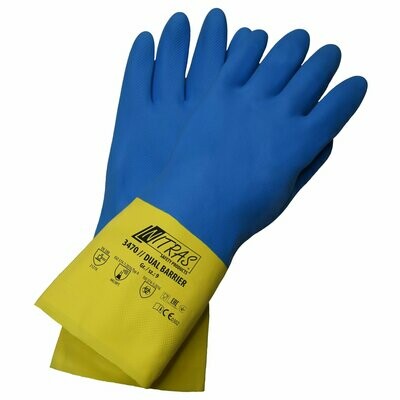 NITRAS DUAL BARRIER, blau-gelb, CAT3, VE = 12 Stück