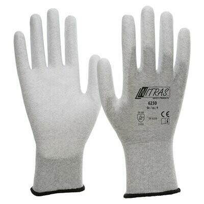 NITRAS ESD Handschuhe, PU, grau-grau, VE = 12 Stück