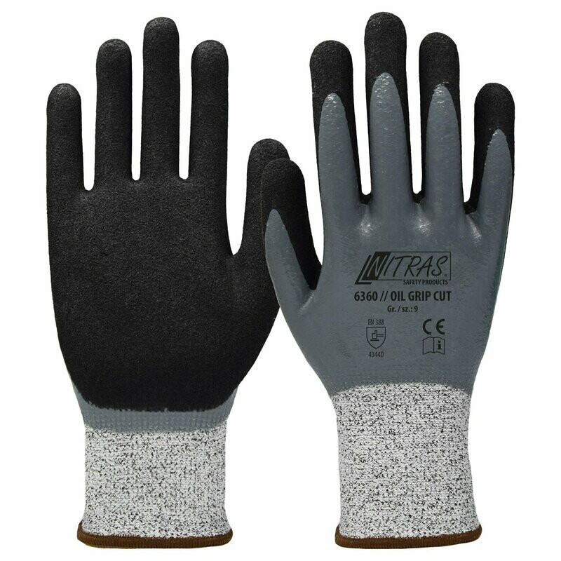 NITRAS OIL GRIP CUT, Nylon-Nitrilhandschuhe - 10 Stück NITRAS OIL GRIP CUT, Nylon-Nitrilhandschuhe - 10 Stück