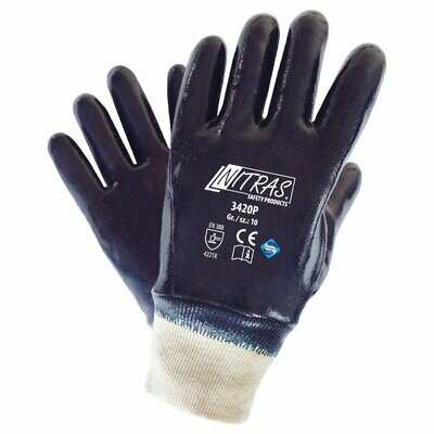 NITRAS Premium, blau, vollbesch., Strick Gr. 10, VE = 12 Stück