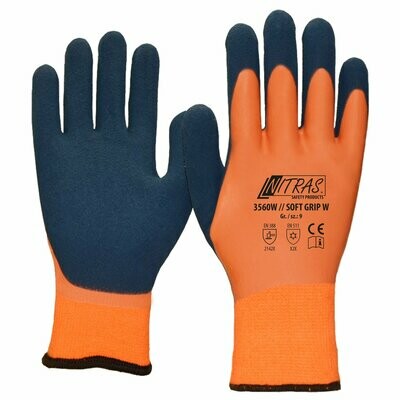 NITRAS SOFT GRIP W, orange, Latex Beschichtung, VE = 12 Stück