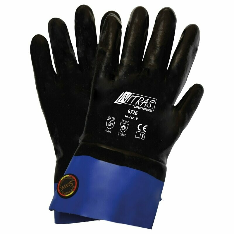 NITRAS TAEKI5, Nitril vollbesch., PVC Stulpe - 10 Stück NITRAS TAEKI5, Nitril vollbesch., PVC Stulpe - 10 Stück