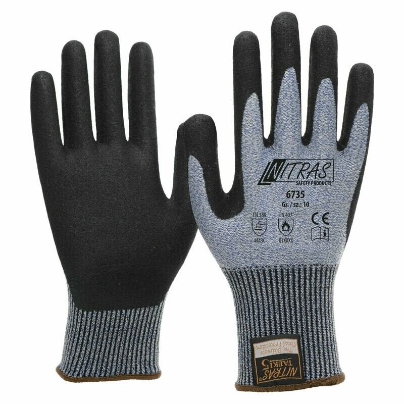 NITRAS TAEKI 5 - Spezialfaser Strickhandschuhe, blau, schwarze, VE = 10 Stück NITRAS TAEKI 5 - Spezialfaser Strickhandschuhe, blau, schwarze, VE = 10 Stück