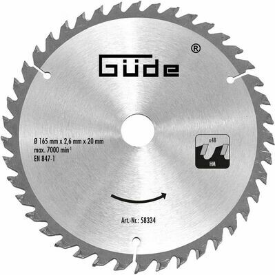 Güde SÄGEBLATT 165x20 48Z HM