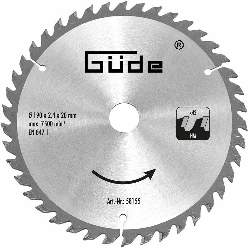 Güde SÄGEBLATT 190x2,4x20 42Z HM