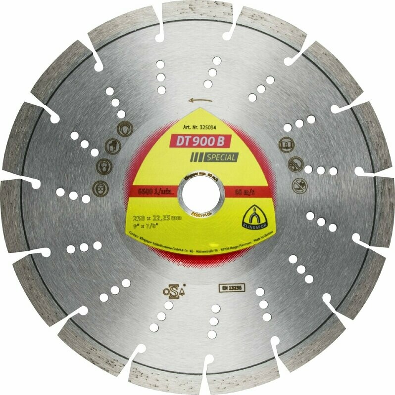 Klingspor DT 900 B Special Diamanttrennscheiben für Winkelschleifer für Altbeton, armiert, Beton Klingspor DT 900 B Special Diamanttrennscheiben für Winkelschleifer für Altbeton, armiert, Beton