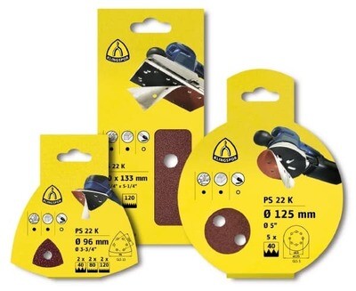 Klingspor PS 22 K SB Set Produkte SB-verpackt für Holz, Metall Universal | jeweils 5 Stück