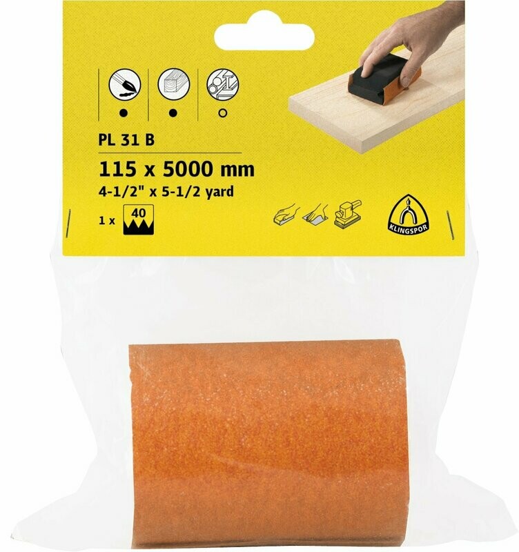 Klingspor PL 31 B SB-verpackt Produkte SB-verpackt für Farbe, Lack, Spachtel, Holz | jeweils 5 Stück