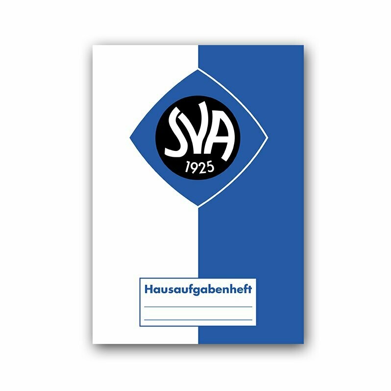 Hausaufgabenheft blau-weiß