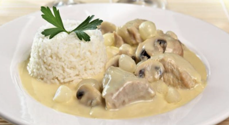 Blanquette de veau et riz blanc pour 6 personnes