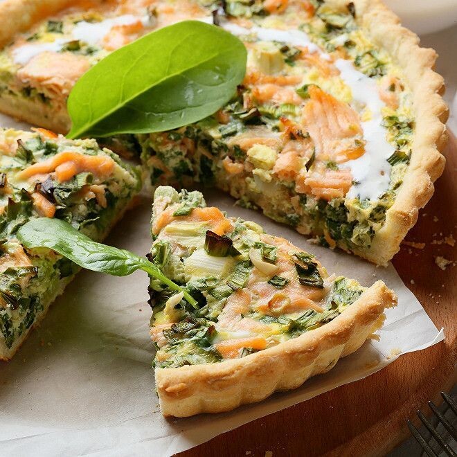 Quiche au saumon épinard