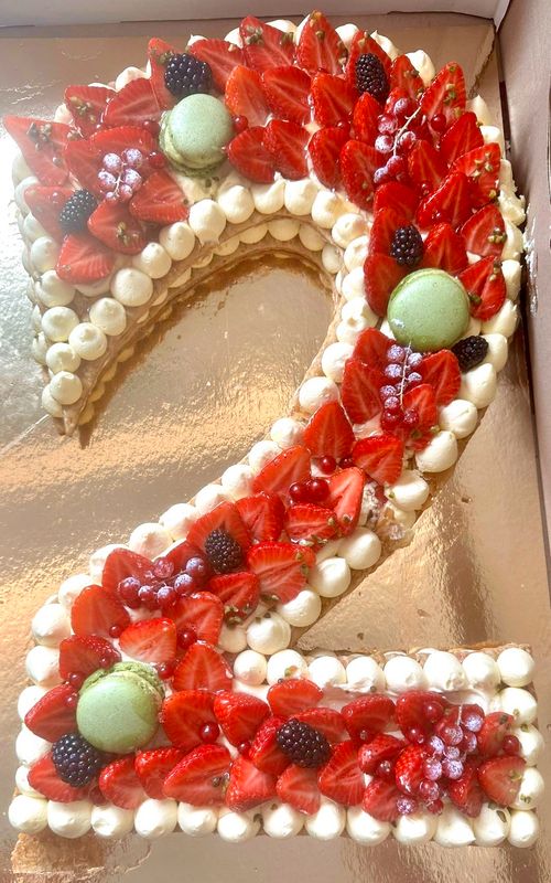 Number cake à la fraise