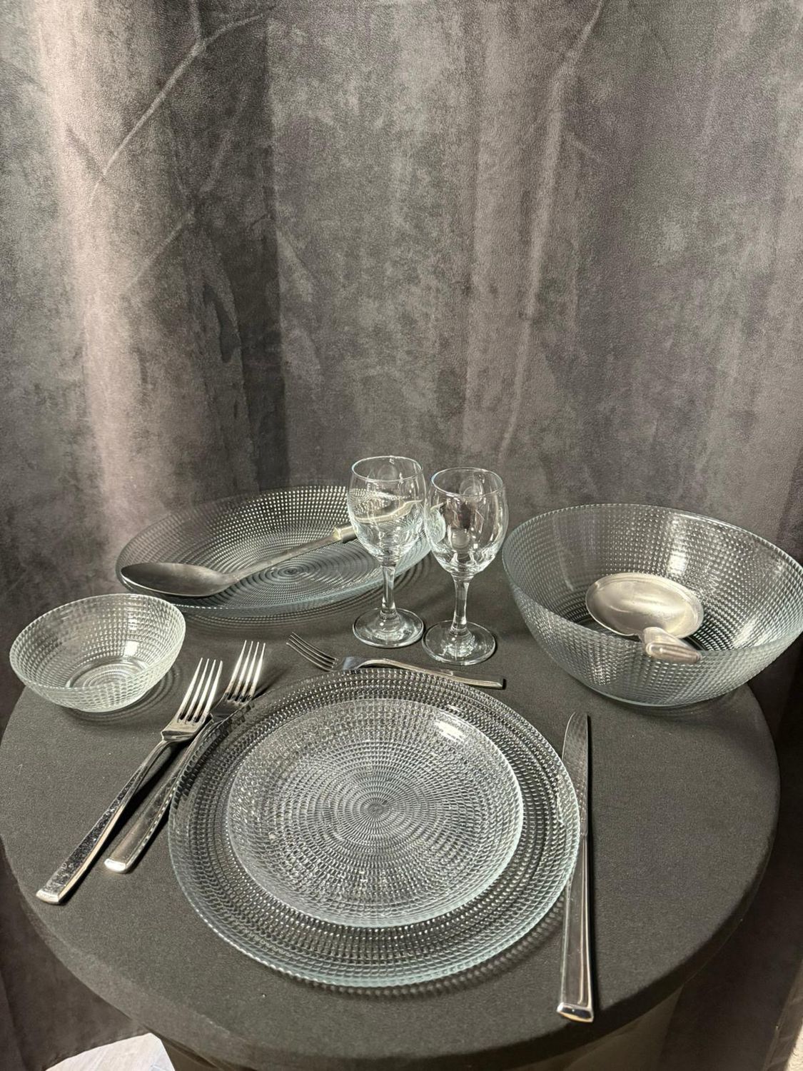 Kit vaisselle en verre pour Shabbat - 100 pers