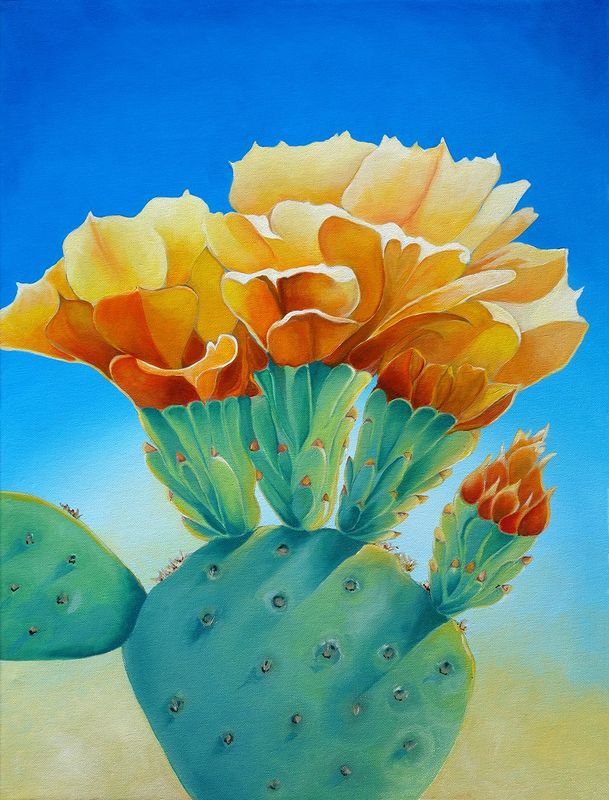 Golden Beavertail Oil Painting