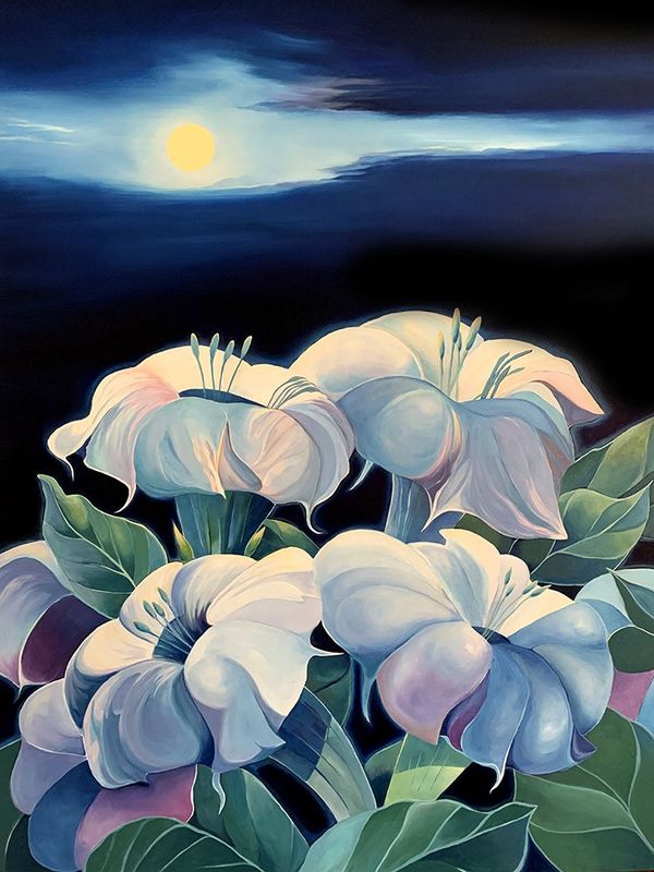 Moonflower Oil Painting