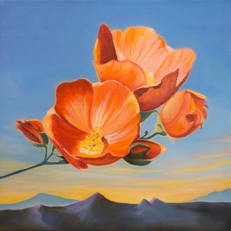 Tangerine Satellite Oil Painting