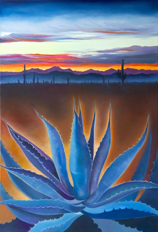 Tequila Sunset Oil Painting